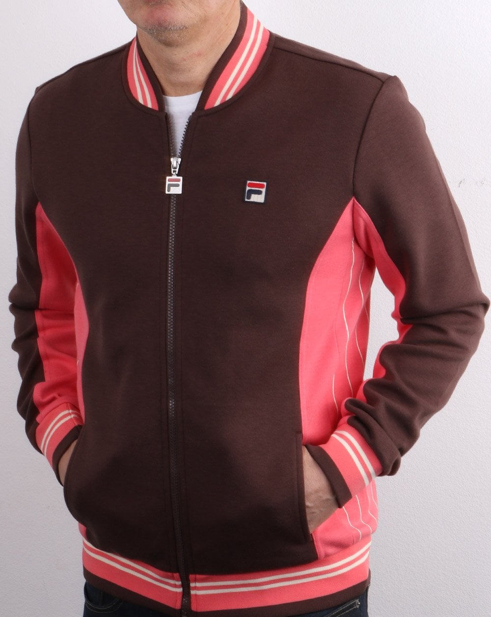 Fila Vintage Mk1 Settanta Track Top Chocolate/Pink