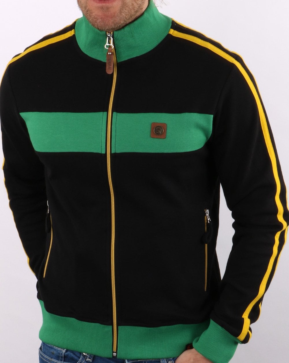 Trojan Twin Stripe Track Top Jamaica