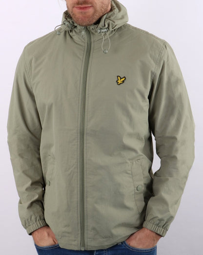Lyle And Scott Zip Through Hooded Jacket Moss