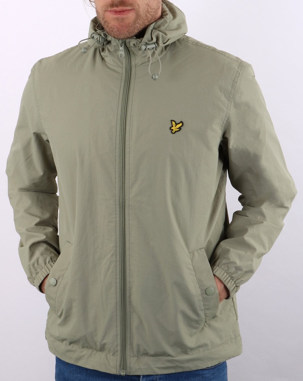 Lyle And Scott Zip Through Hooded Jacket Moss