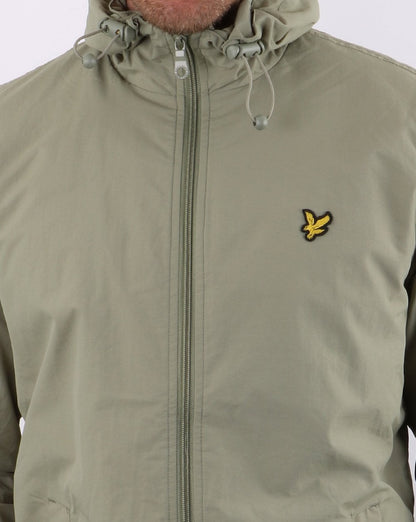 Lyle And Scott Zip Through Hooded Jacket Moss