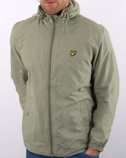 Lyle And Scott Zip Through Hooded Jacket Moss
