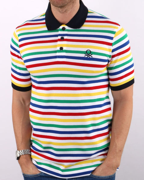 Benetton Striped Polo Multi