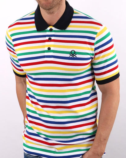 Benetton Striped Polo Multi
