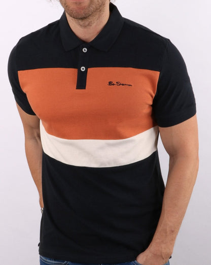 Ben Sherman Colour Block Polo Shirt Midnight