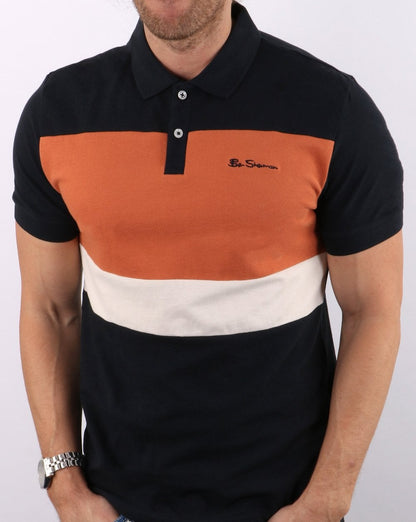 Ben Sherman Colour Block Polo Shirt Midnight
