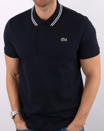 Lacoste Tipped Polo Shirt Navy/White