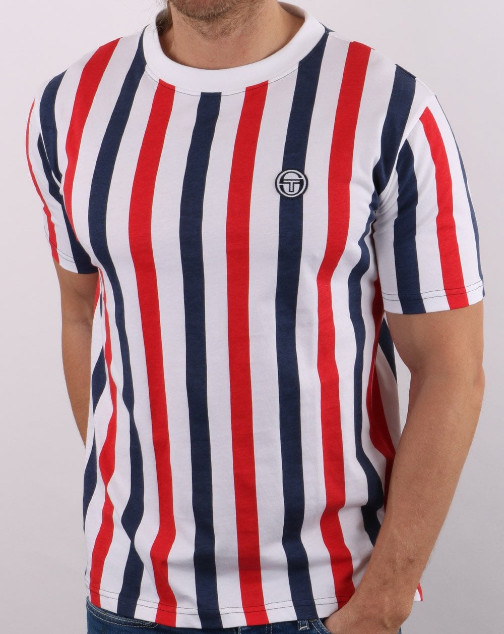 Sergio Tacchini Anzi T Shirt White/Red/Navy