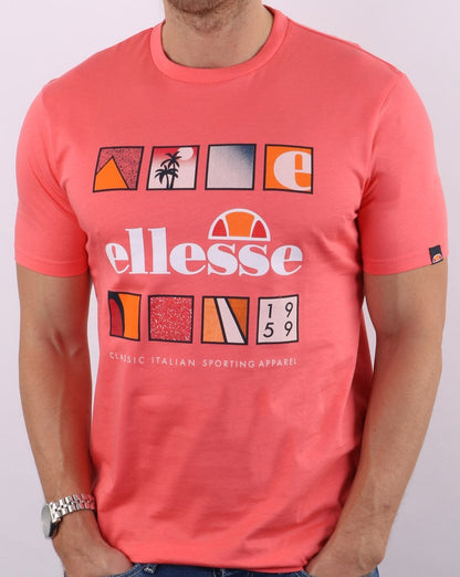 Ellesse Souscri T Shirt Coral