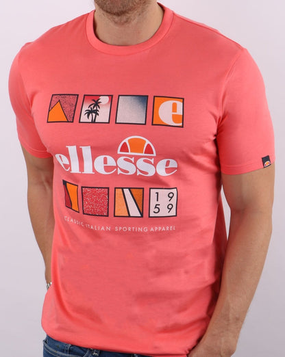 Ellesse Souscri T Shirt Coral