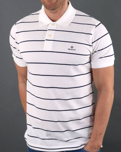 Gant Breton Stripe Pique Rugger Eggshell