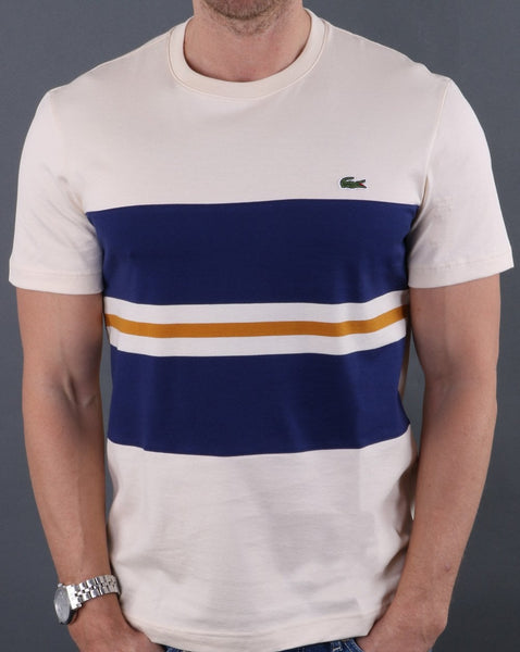 Lacoste Colourblock T-shirt Cream/Navy