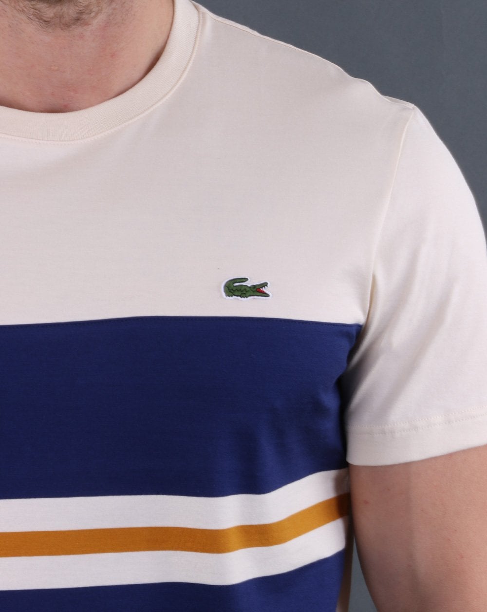 Lacoste Colourblock T-shirt Cream/Navy