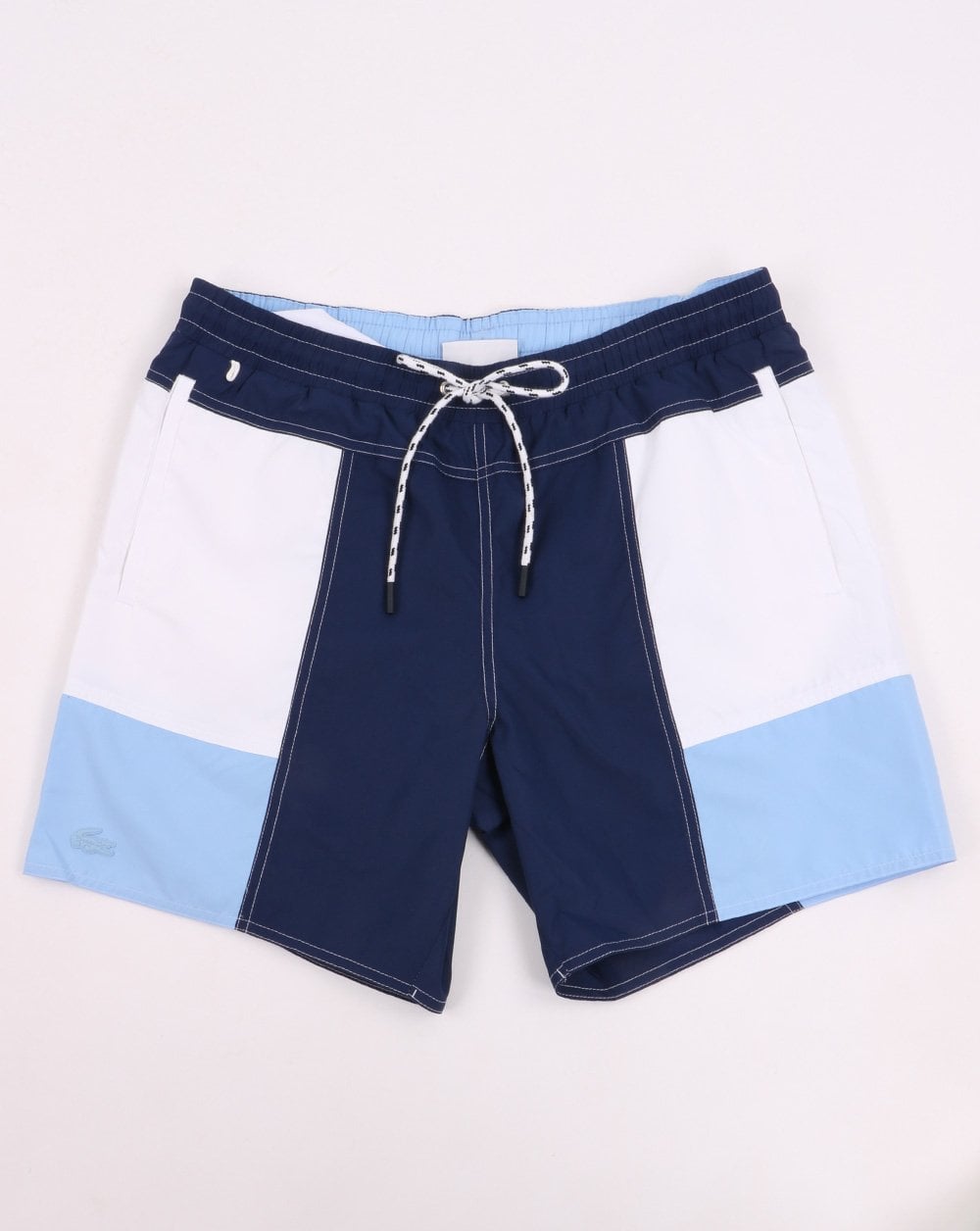Lacoste Colourblock Swim Shorts Blue/White