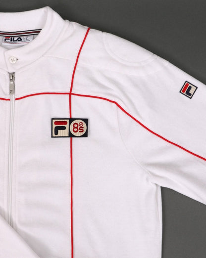 Fila Vintage Terrinda Velour Pro Badge Track Top White