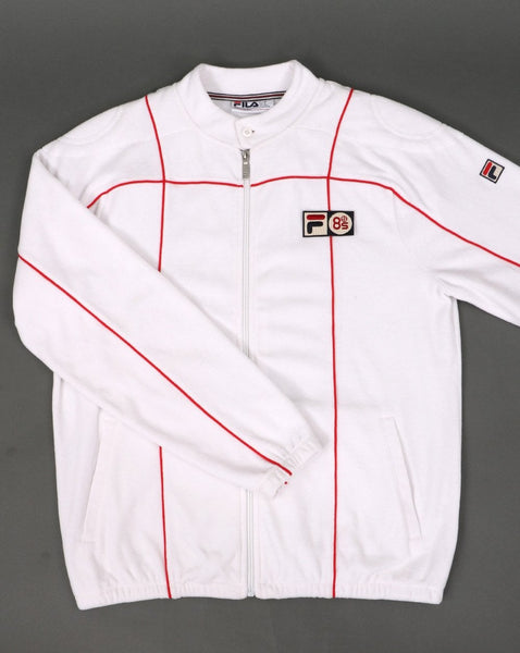 Fila Vintage Terrinda Velour Pro Badge Track Top White