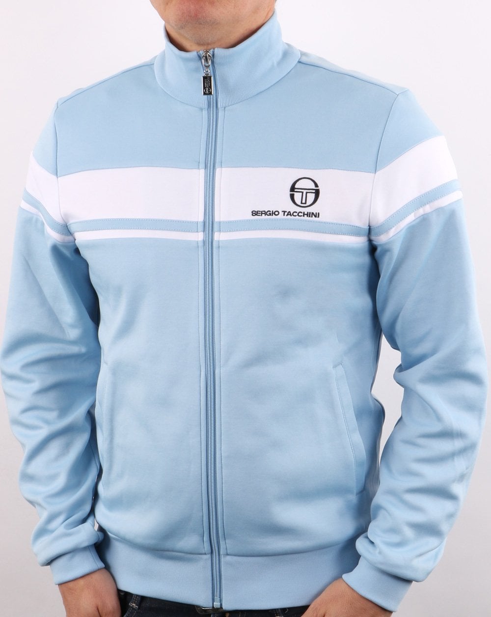 Sergio Tacchini Masters Track Top Sky Blue/White