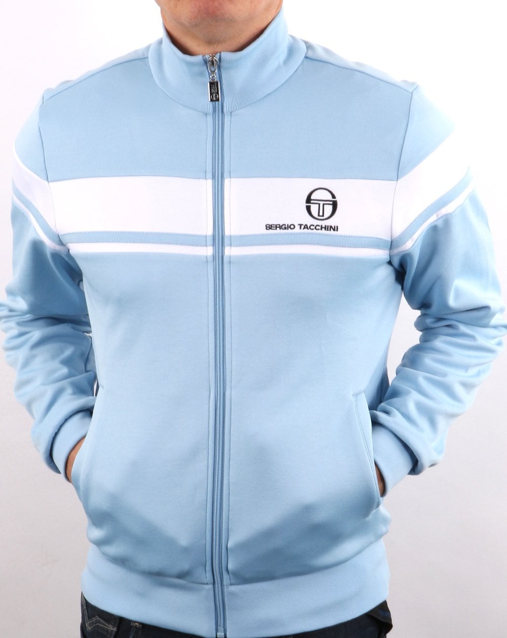 Sergio Tacchini Masters Track Top Sky Blue/White