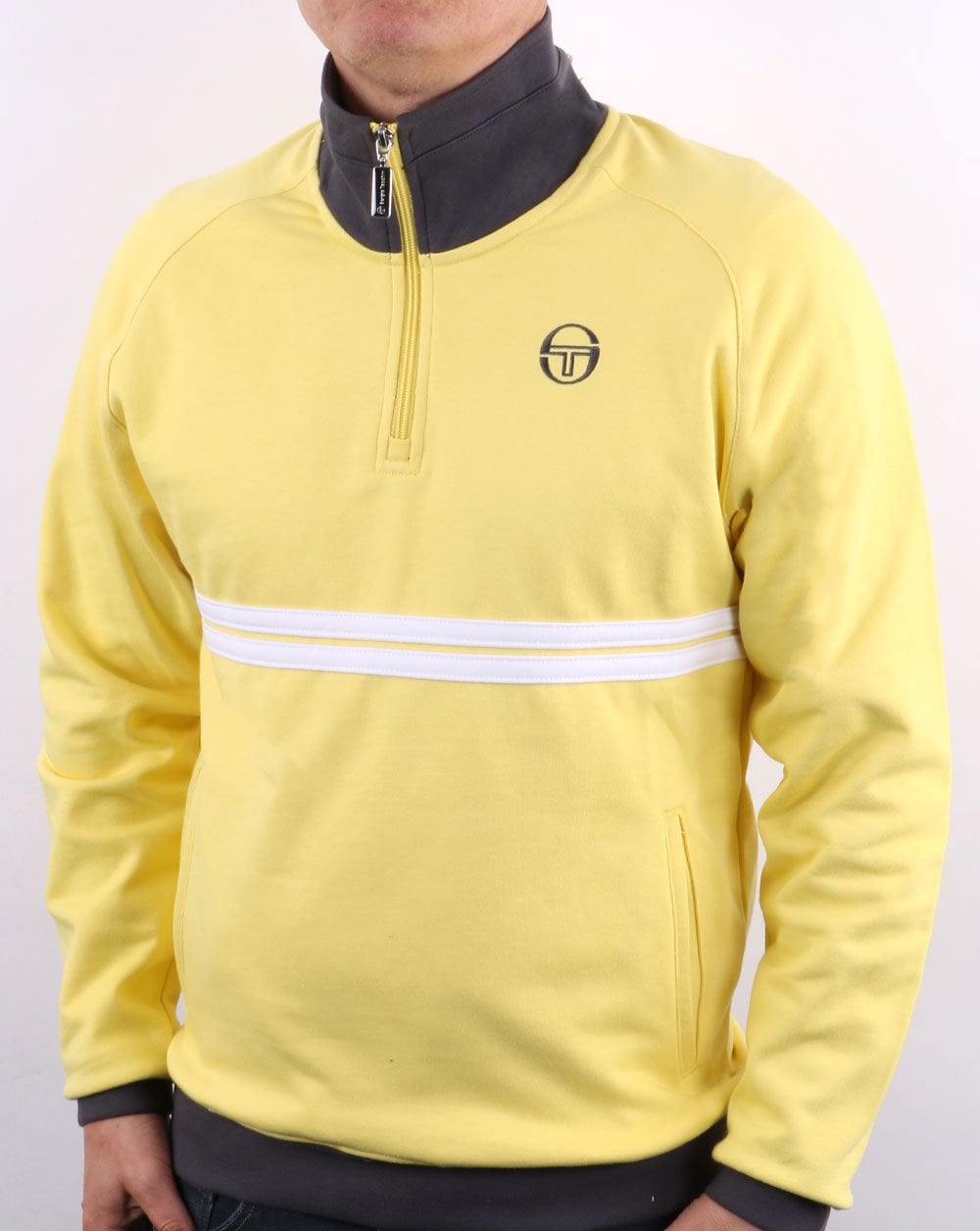 Sergio Tacchini Dallas 1/4 Zip Track Top Yellow/Dark Grey