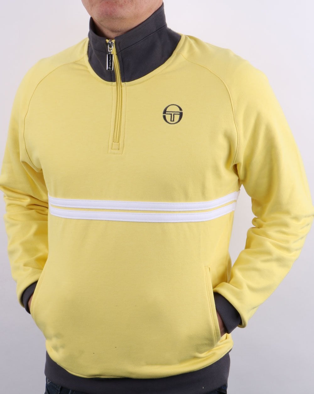 Sergio Tacchini Dallas 1/4 Zip Track Top Yellow/Dark Grey