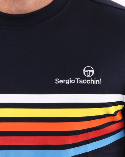 Sergio Tacchini Navy Multi stripe T-shirt