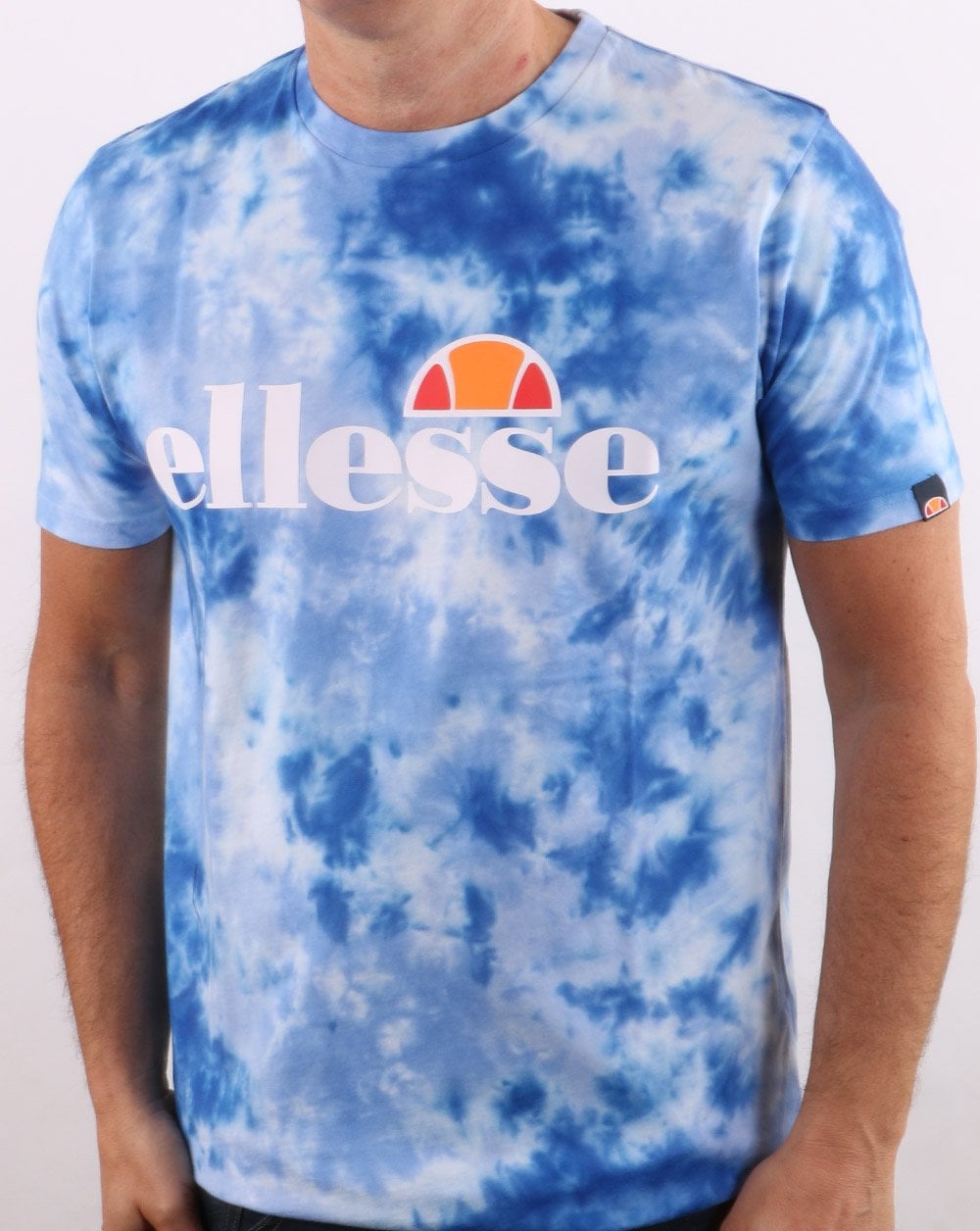 Ellesse Logo T Shirt Tie Dye Blue