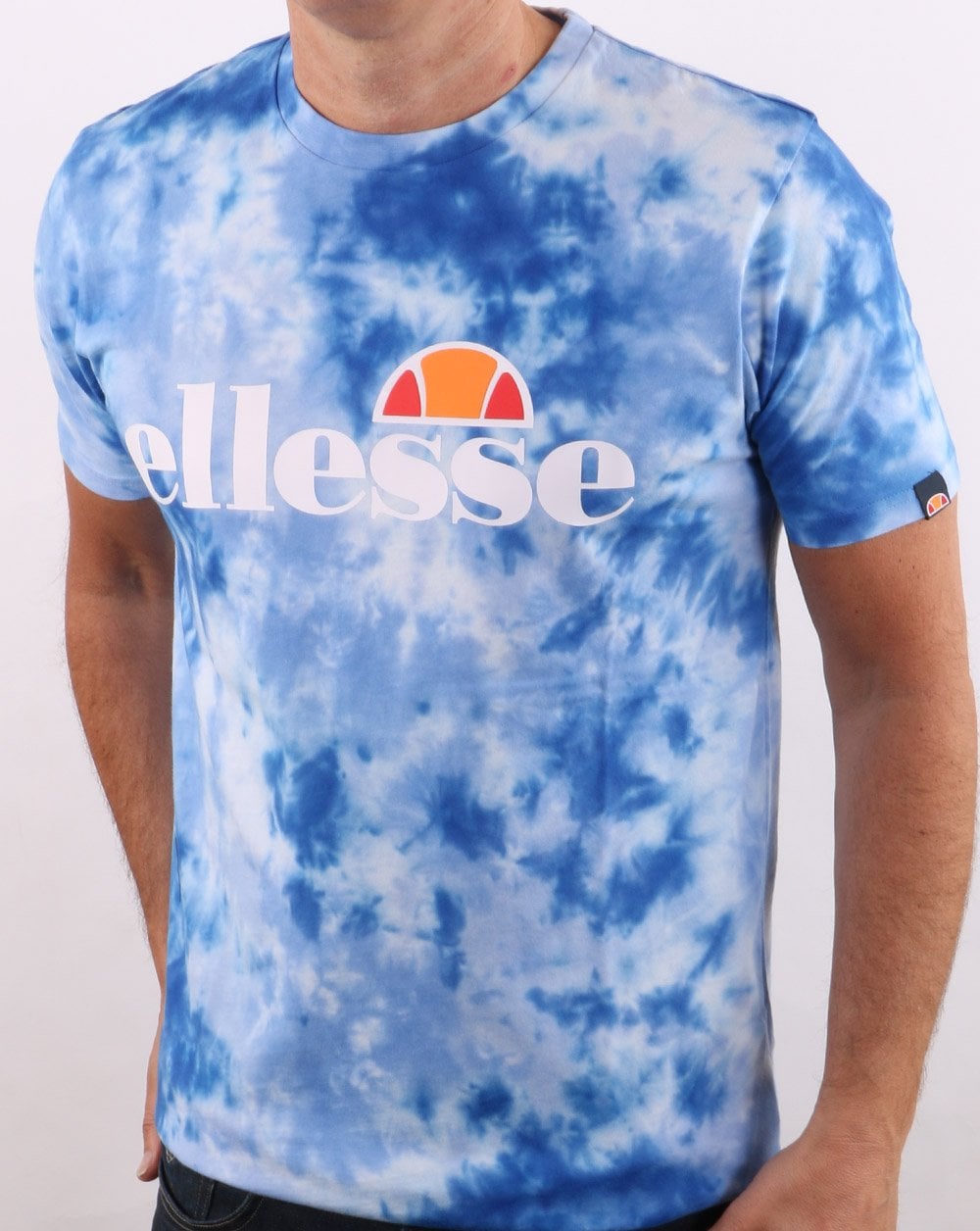 Ellesse Logo T Shirt Tie Dye Blue