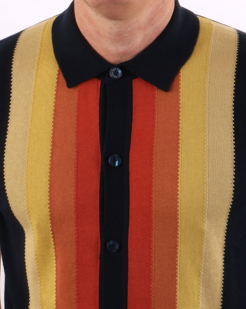 Ben Sherman Button Thru Mod Polo Dark Navy