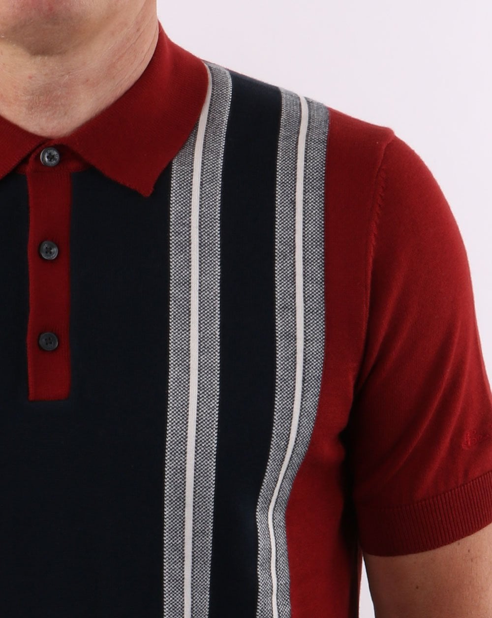 Ben Sherman Mod Stripe Polo Red