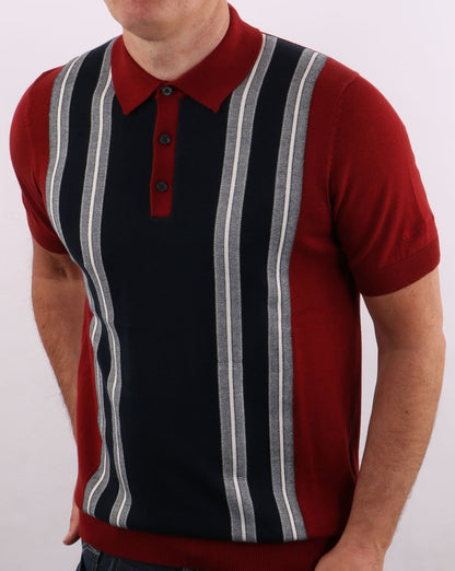 Ben Sherman Mod Stripe Polo Red
