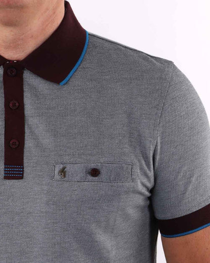 Gabicci Vintage Two Tone Polo Navy / Grey