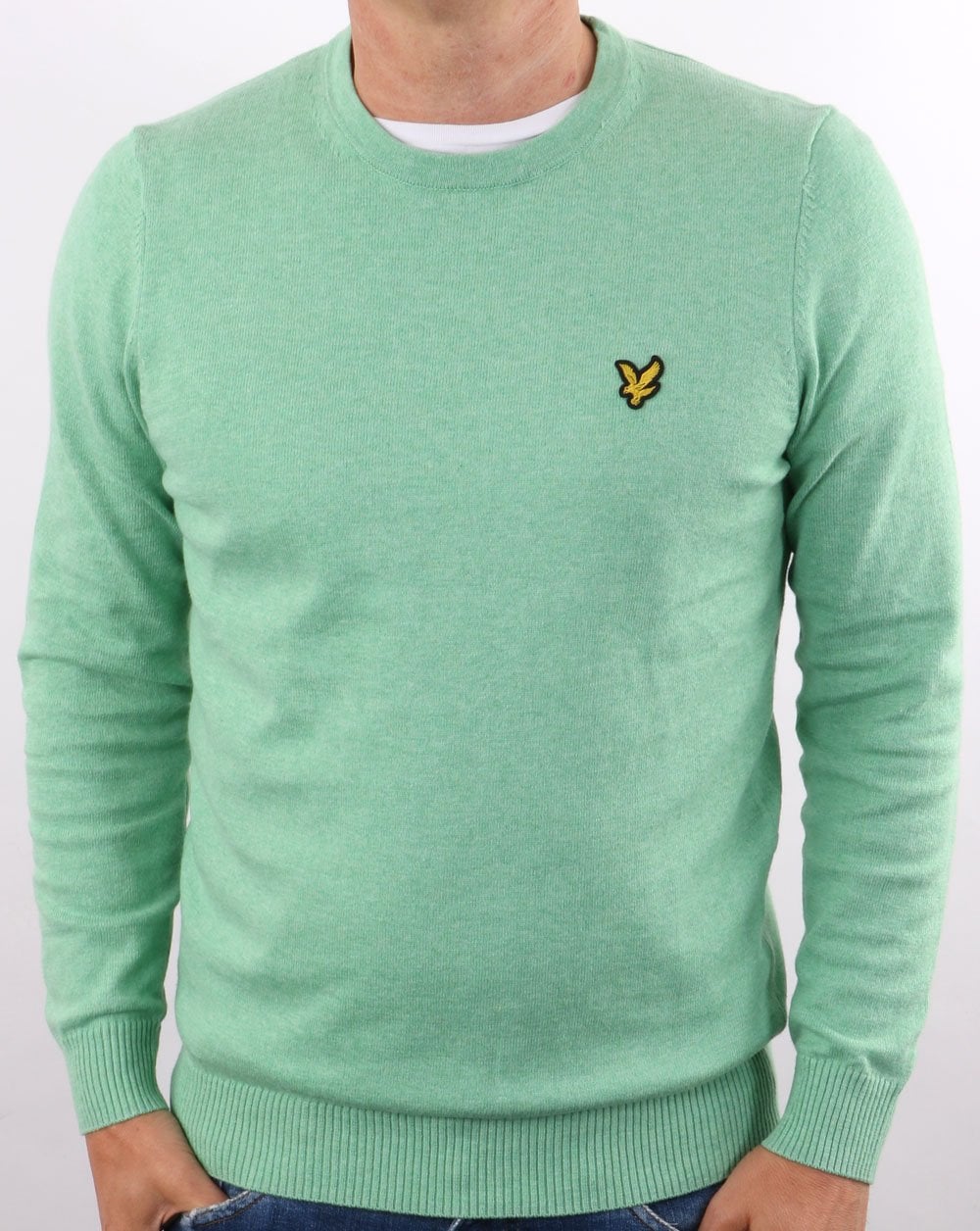 Lyle And Scott Cotton Merino Crew Jumper Sea Mint