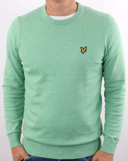 Lyle And Scott Cotton Merino Crew Jumper Sea Mint