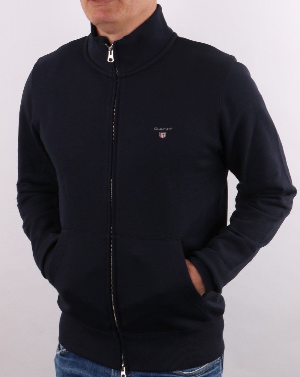 Gant Original Full Zip Track Top Navy Blue