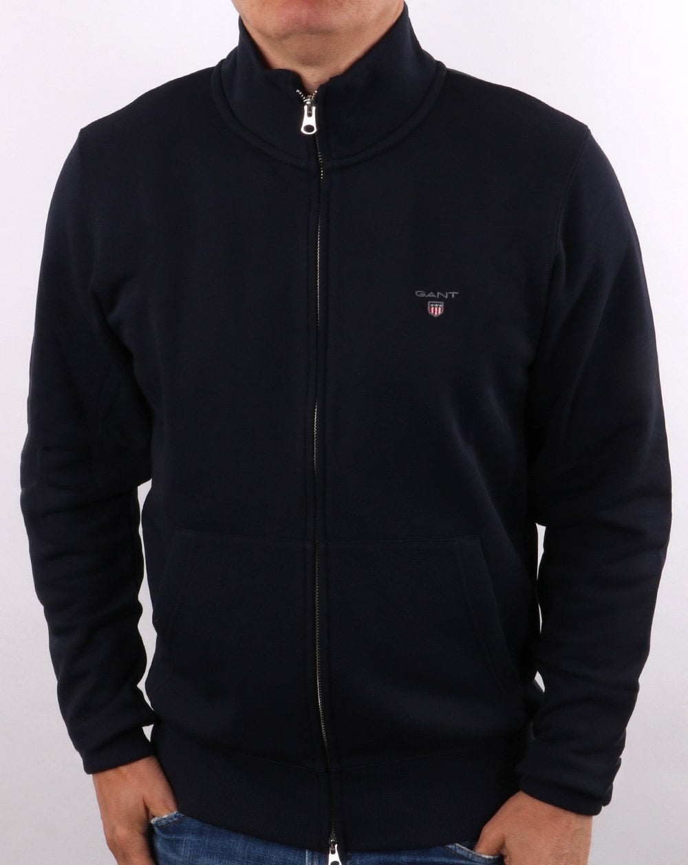 Gant Original Full Zip Track Top Navy Blue