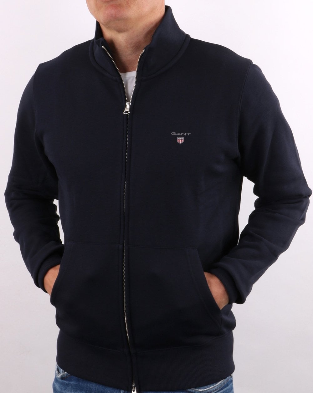 Gant Original Full Zip Track Top Navy Blue