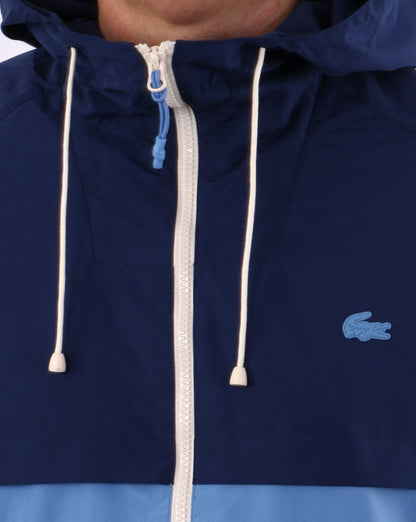 Lacoste Hooded Block Colour Windbreaker Royal/Sky