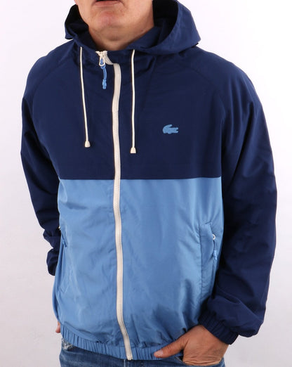 Lacoste Hooded Block Colour Windbreaker Royal/Sky