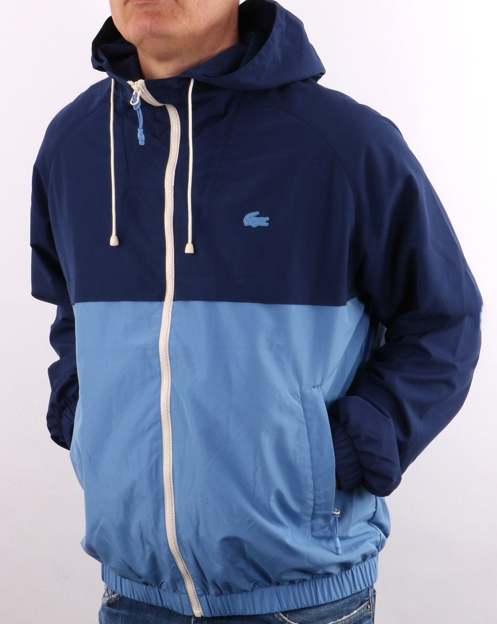 Lacoste Hooded Block Colour Windbreaker Royal/Sky