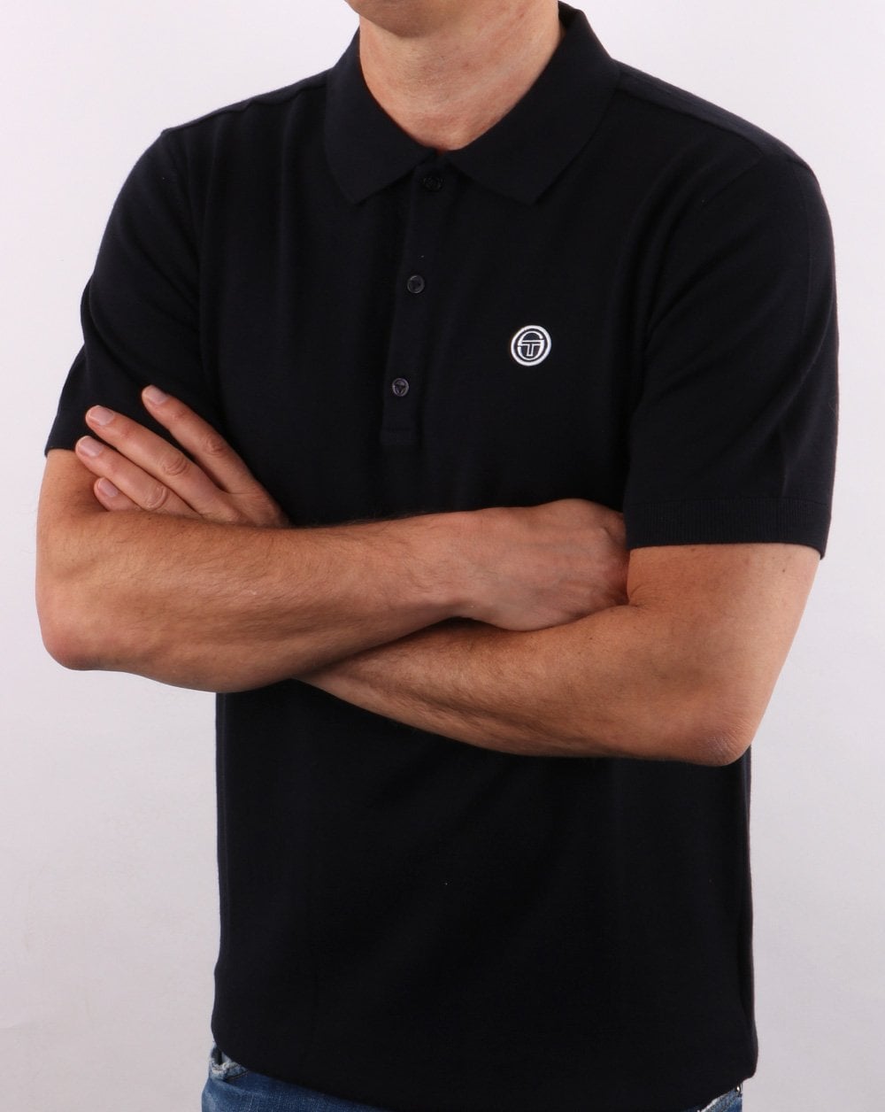 Sergio Tacchini Regola Knitted Polo Shirt Navy