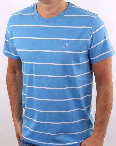 Gant Breton Stripe Short Sleeve T-shirt Pacific Blue