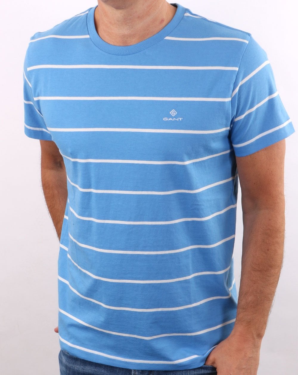 Gant Breton Stripe Short Sleeve T-shirt Pacific Blue