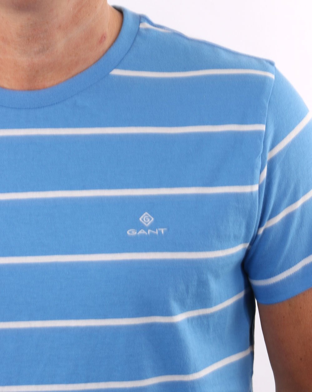 Gant Breton Stripe Short Sleeve T-shirt Pacific Blue