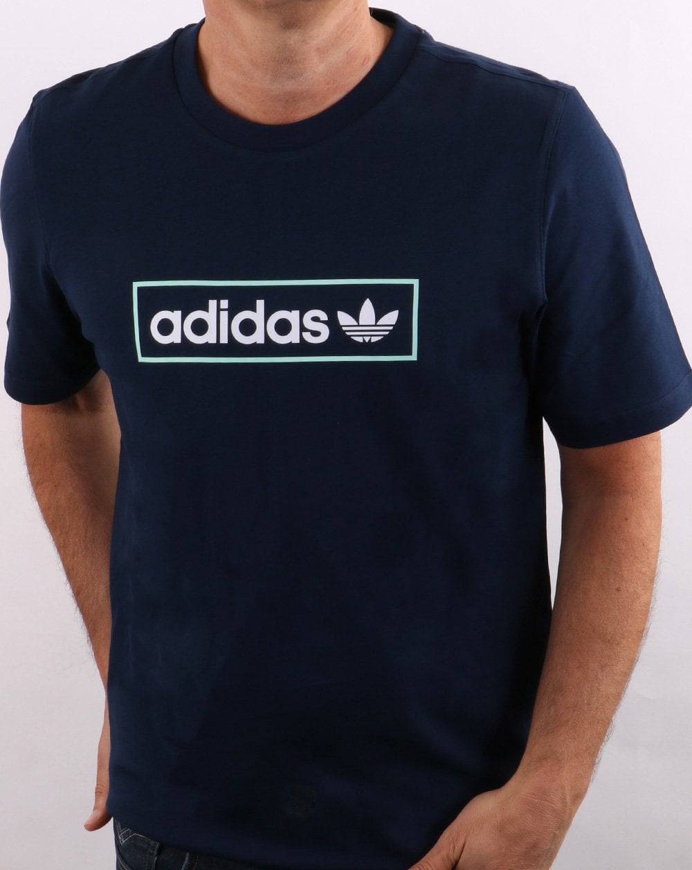 Adidas Originals Linear Logo T Shirt Navy