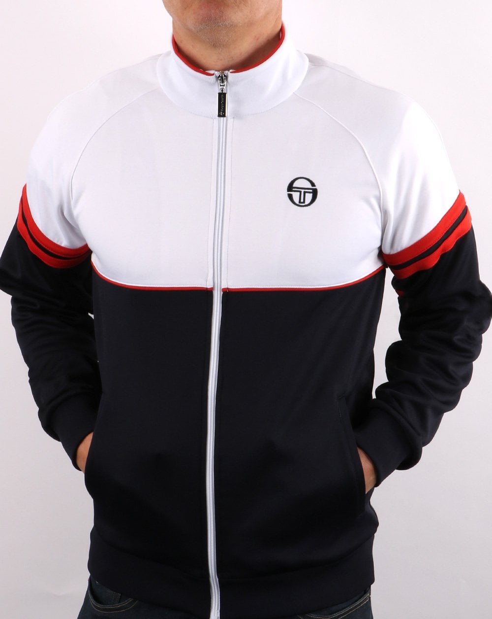 Sergio Tacchini Orion Track Top White/Navy/Red