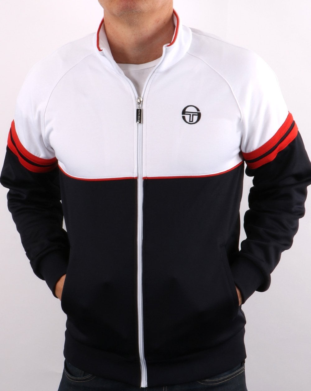 Sergio Tacchini Orion Track Top White/Navy/Red