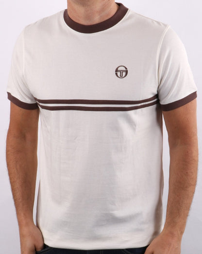 Sergio Tacchini Supermac T Shirt Cream/Brown