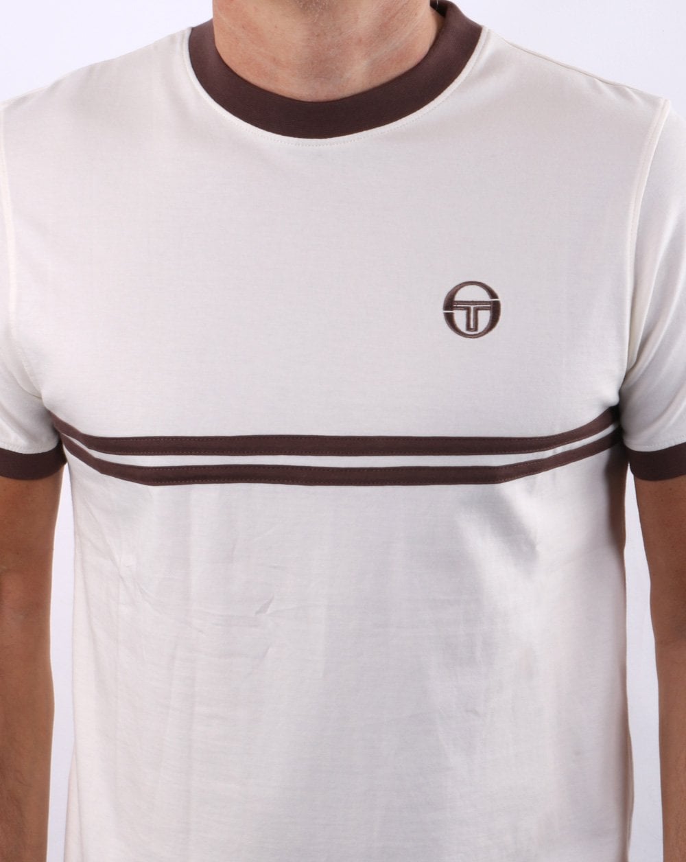 Sergio Tacchini Supermac T Shirt Cream/Brown
