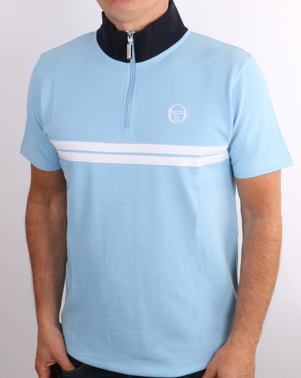 Sergio Tacchini Dallas 1/4 Zip Polo Sky Blue