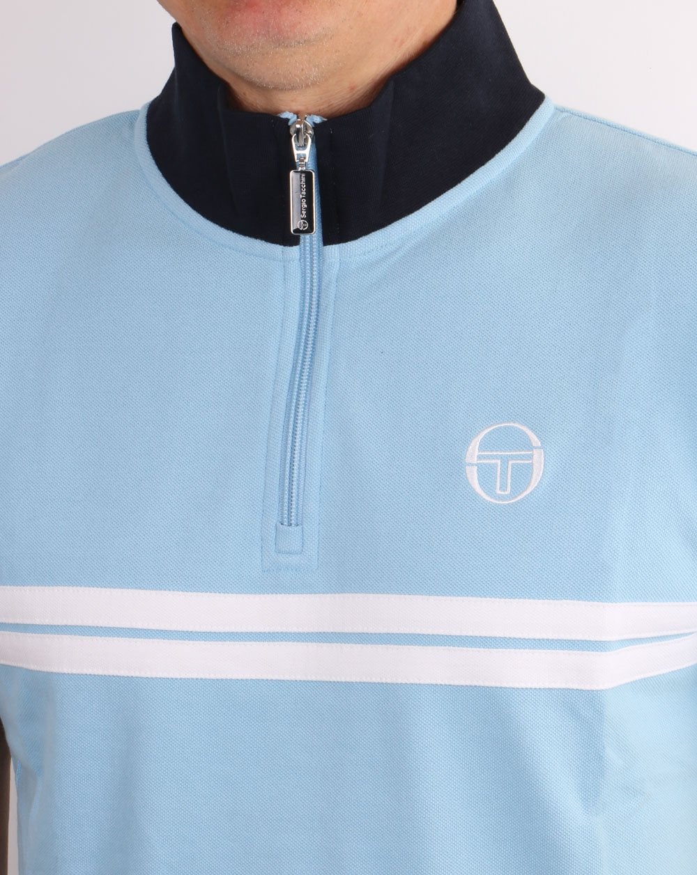 Sergio Tacchini Dallas 1/4 Zip Polo Sky Blue